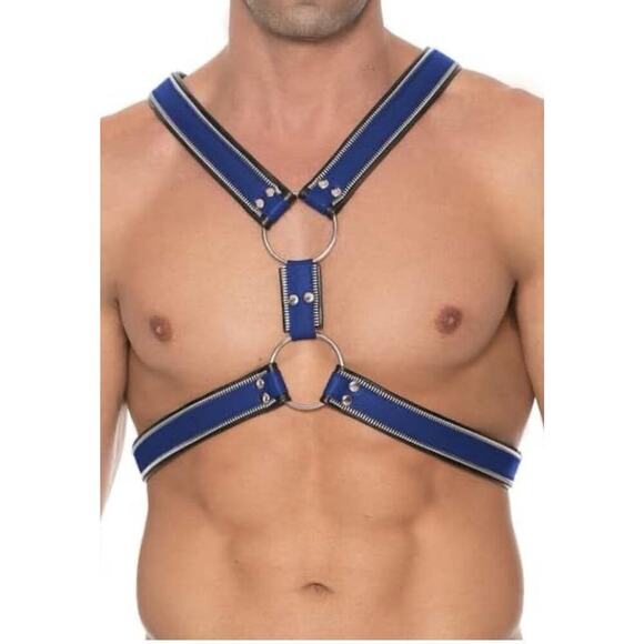 🦋B2G1🦋SHOTS-UOMO Genuine Leather Z Series O-Ring Scottish Chest HarnessL/XL